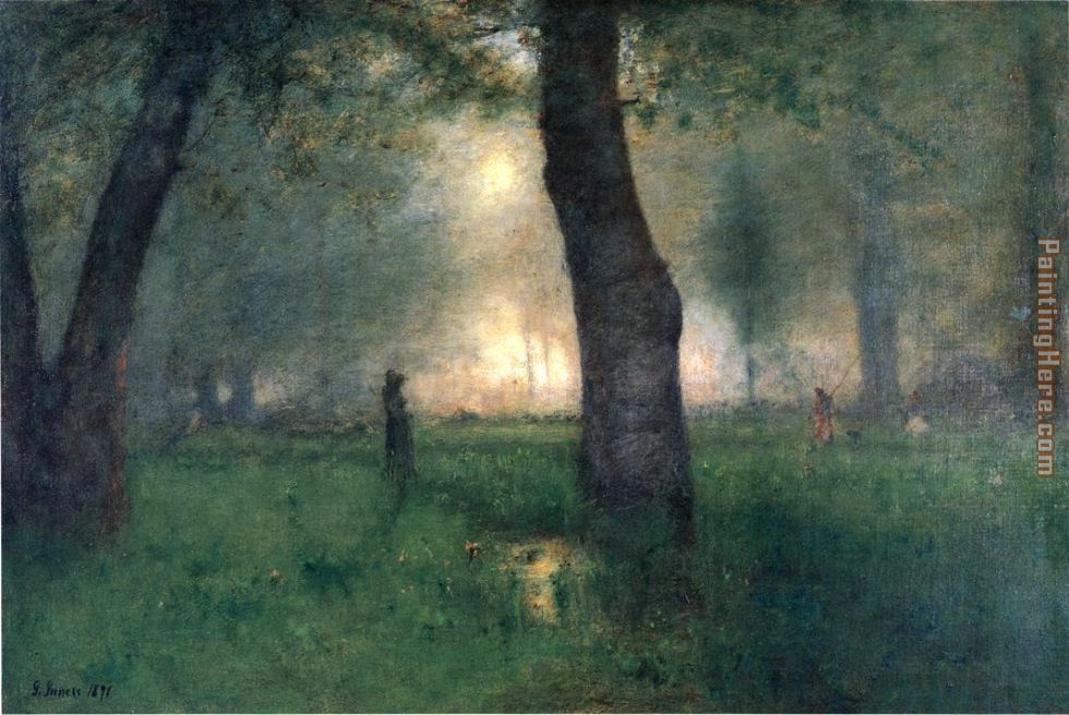 The Trout Brook painting - George Inness The Trout Brook art painting
